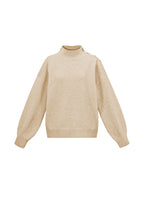 Knitted Polyester Fiber Women's Turtleneck Sweater Casual Solid Color