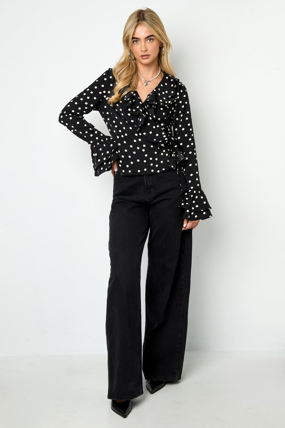 Eloise Closet Blouse Elegant Polka Dots 