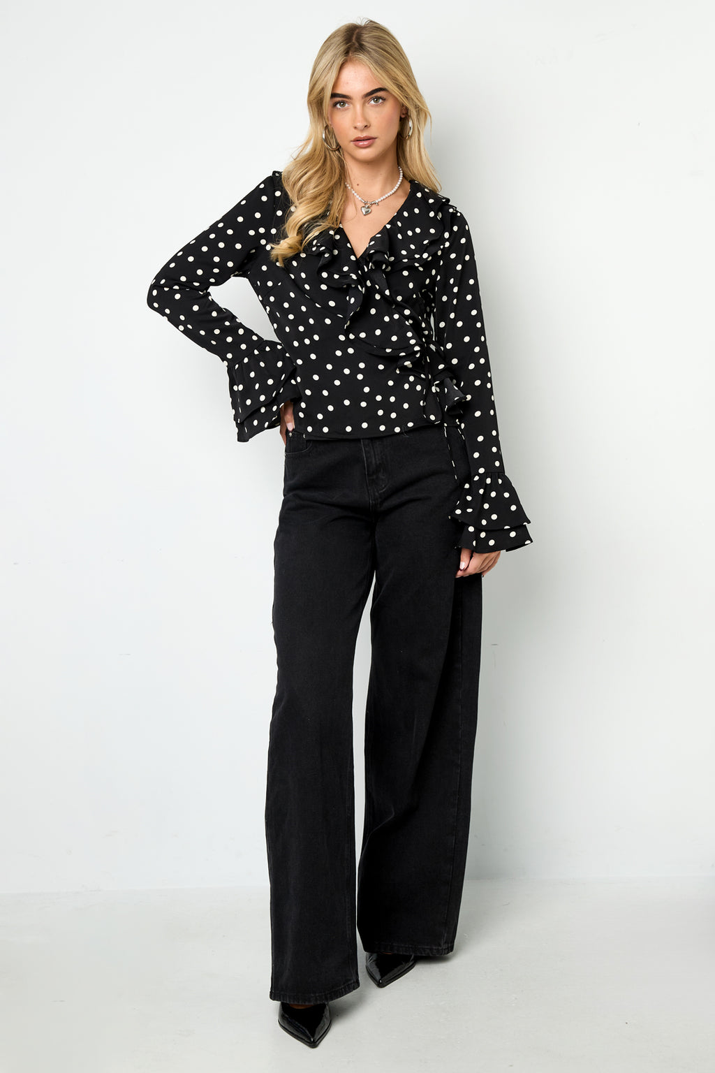 Eloise Closet Blouse Elegant Polka Dots 