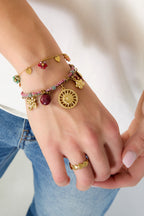 Stainless Steel Charm Bracelets Flower Casual Daily Simple Series Women's jewelry