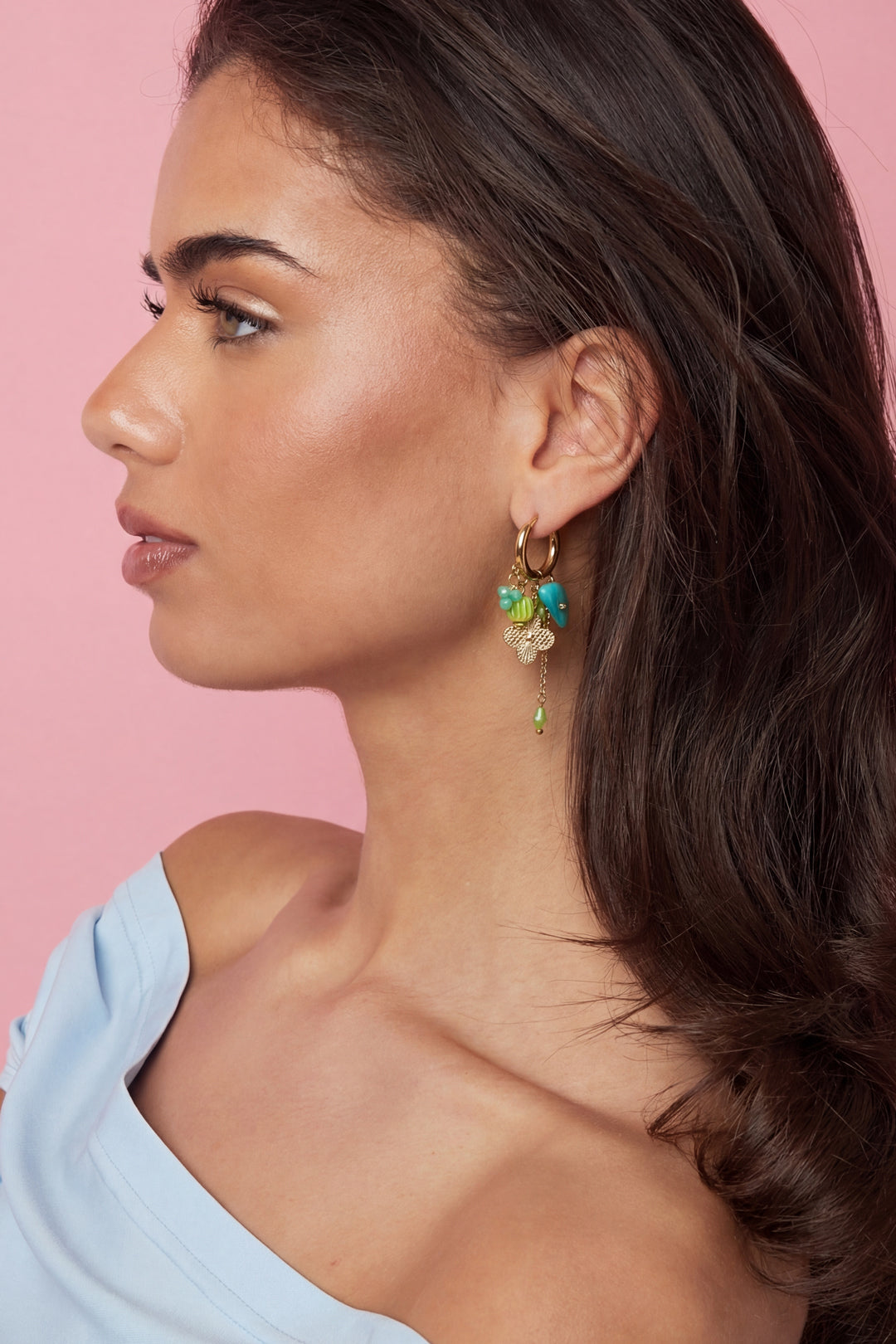 Charm Drop Hoop Earrings Eloise Closet Jewelry