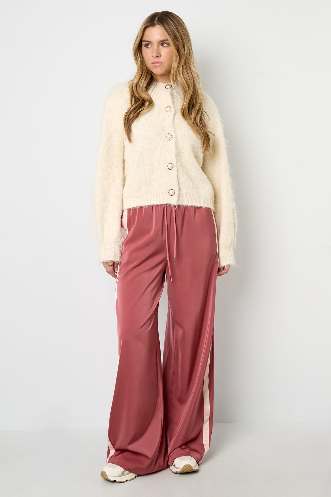 Elosie loset Knit Cardigan Casual Solid Color