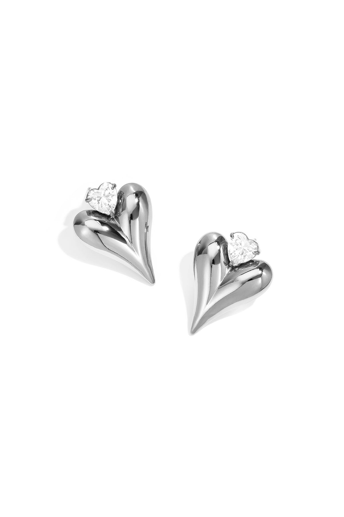 Stainless Steel Stud Earrings Heart Simple Daily Simple Series Women's jewelry