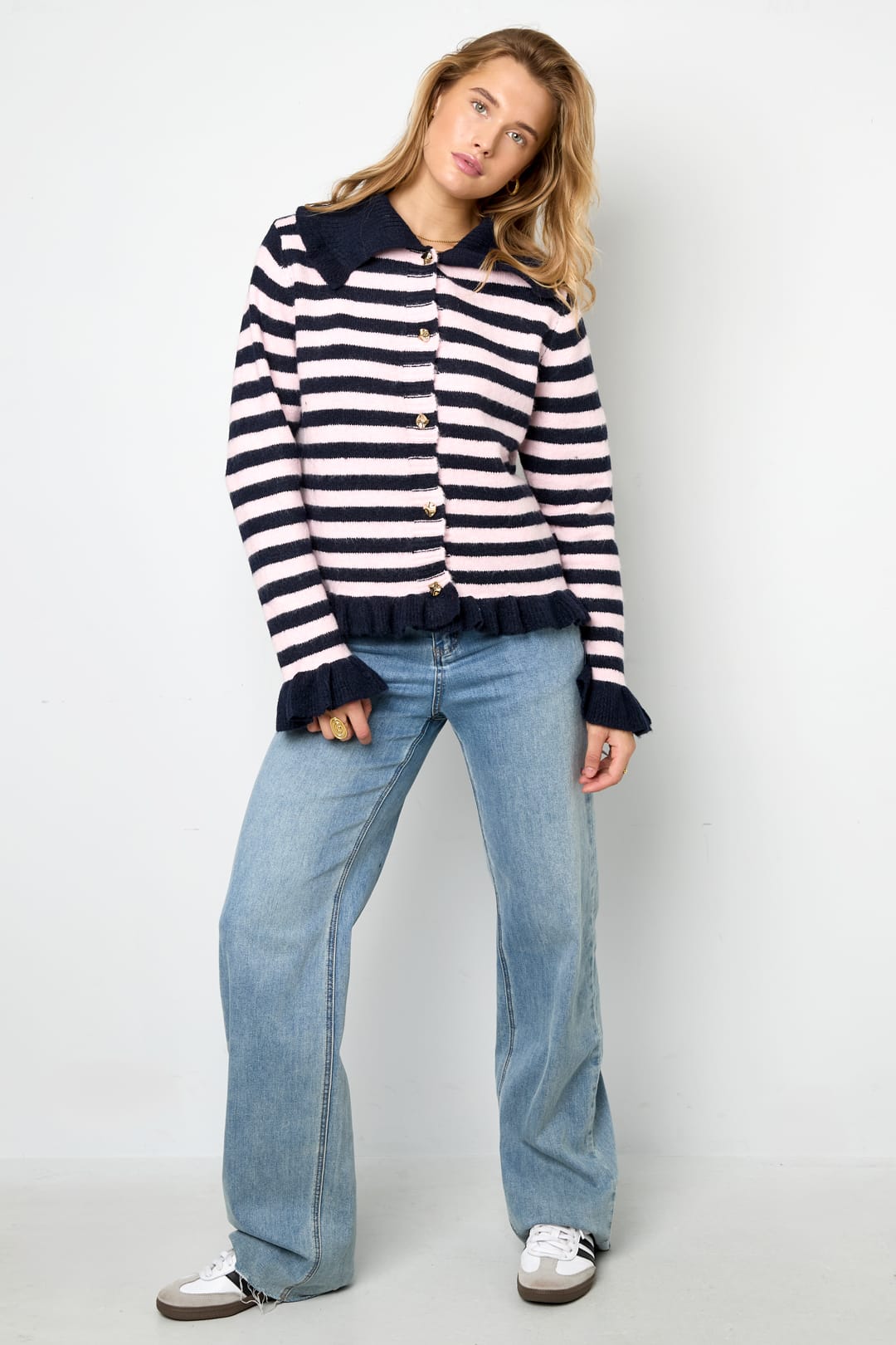 Eloise Closet Striped Knit Cardigan