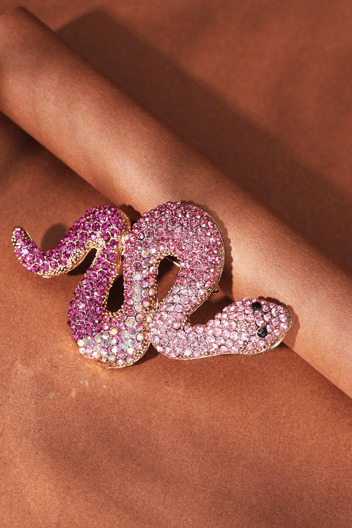 Snake Brooch Pink & Purple Eloise Closet Jewelry