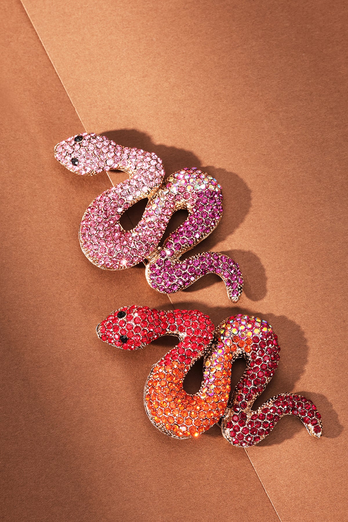 Snake Brooch Pink & Purple Eloise Closet Jewelry