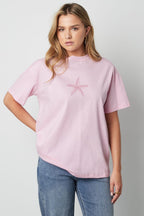 Starfish Embroidered  Cotton T-Shirt Eloise Closet