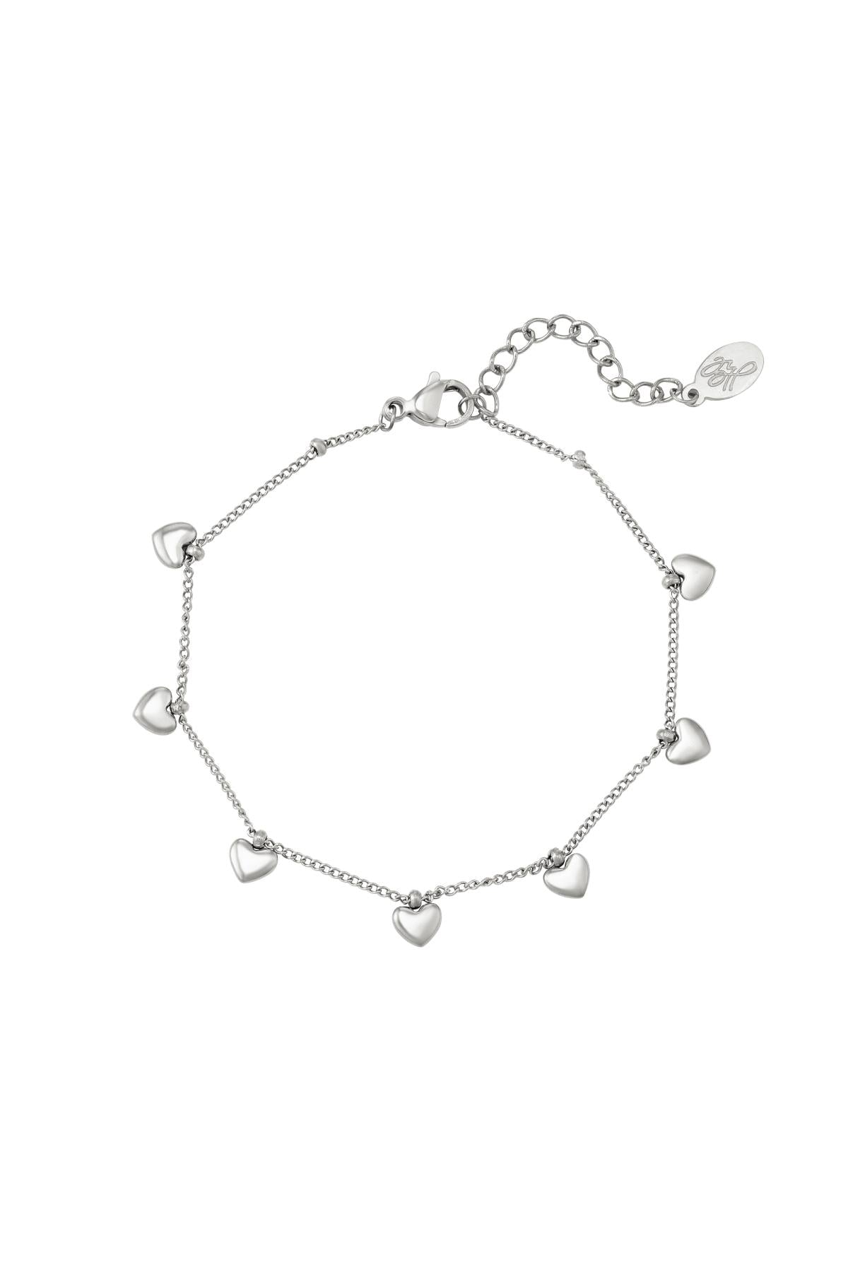 Bracelet with heart charms Gold Color Stainless Steel