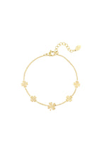 Bracelet 5 clovers Gold Color Stainless Steel