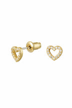 Golden Heart Stud Earrings Eloise Closet - Gold Color Copper