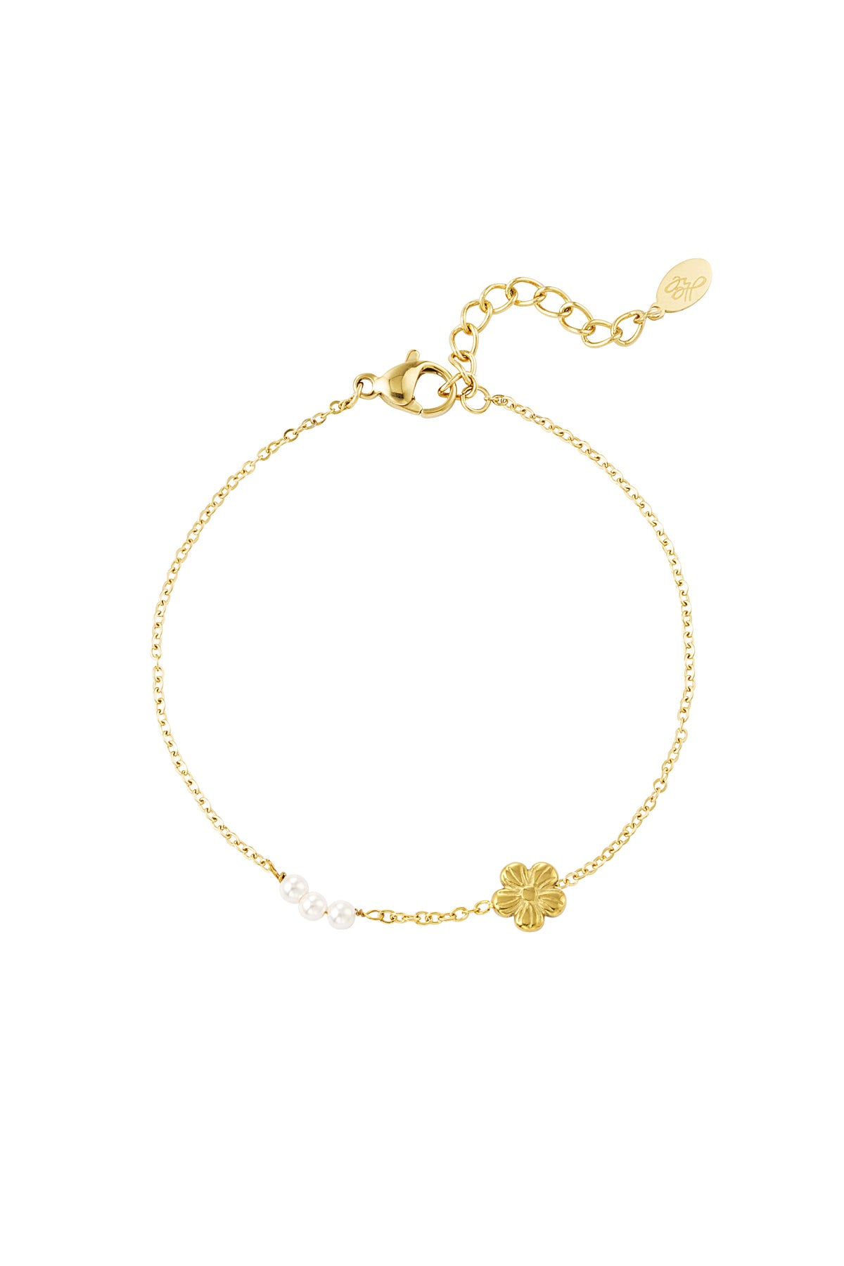 bracelet flower with pearls