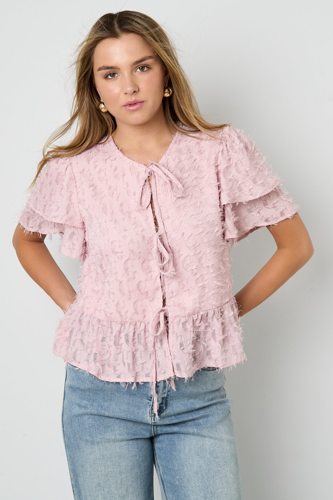 Summer Tie-Up Ruffle Top Eloise Closet
