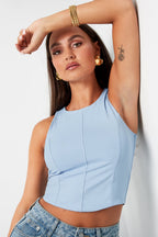 Seam Detail Sleeveless Summer Top Eloise Closet