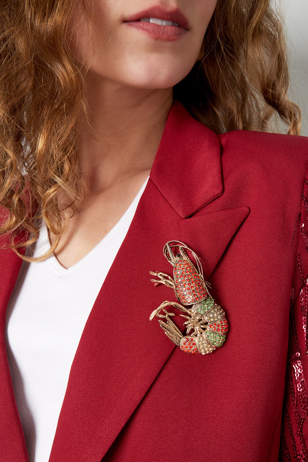 Shrimp Brooch Multi Eloise Closet Jewelry