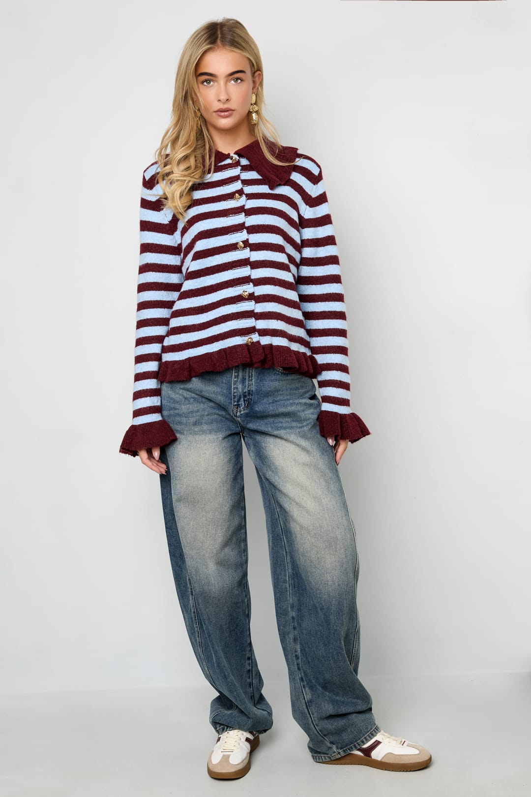 Eloise Closet Striped Knit Cardigan