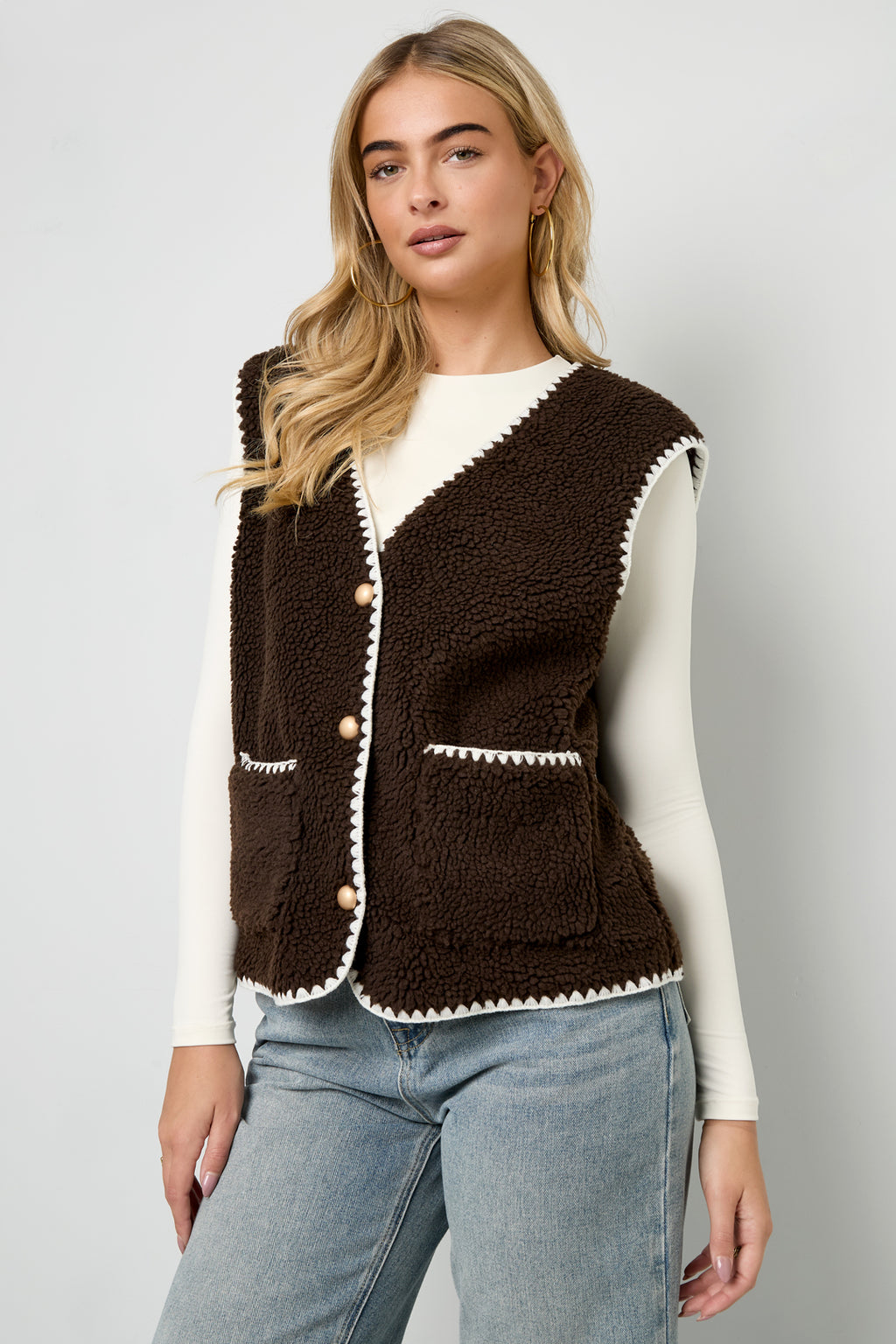 Soft Contrast Gilet Eloise Closet