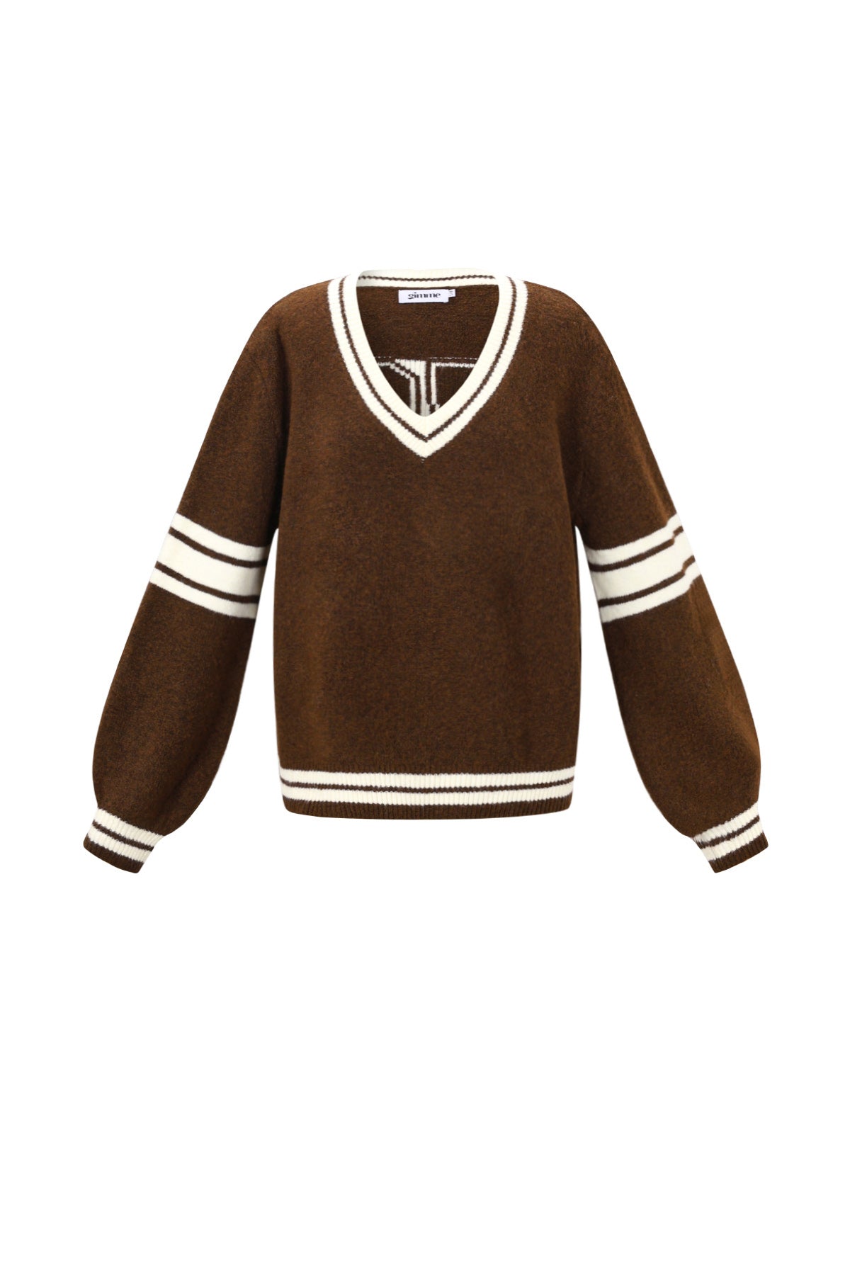 Sport Stripe V-Neck Sweater Eloise Closet