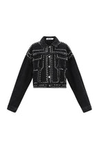 Eloise Closet  Studded Denim Street Jacket Woven Cotton