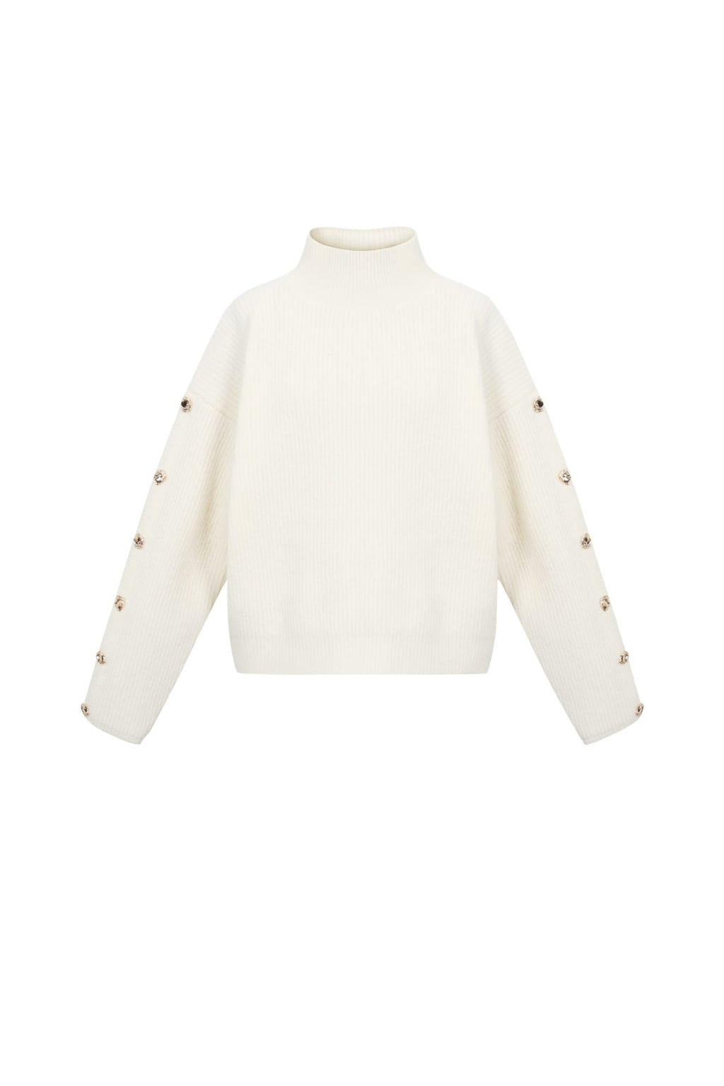 Gold Button Turtleneck Sweater Eloise Closet