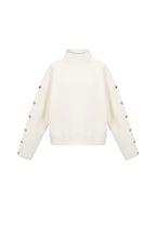 Gold Button Turtleneck Sweater Eloise Closet