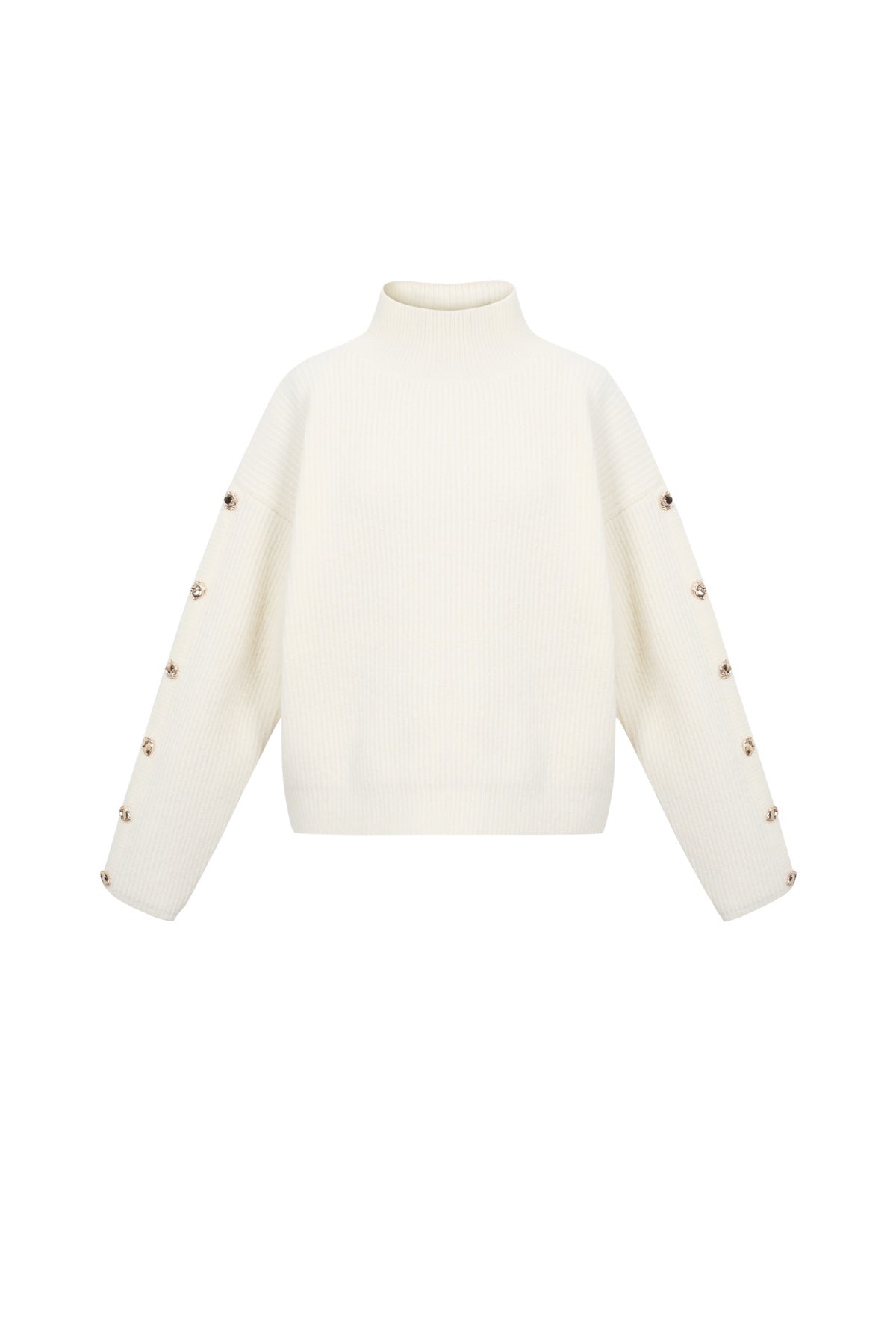 Gold Button Turtleneck Sweater Eloise Closet