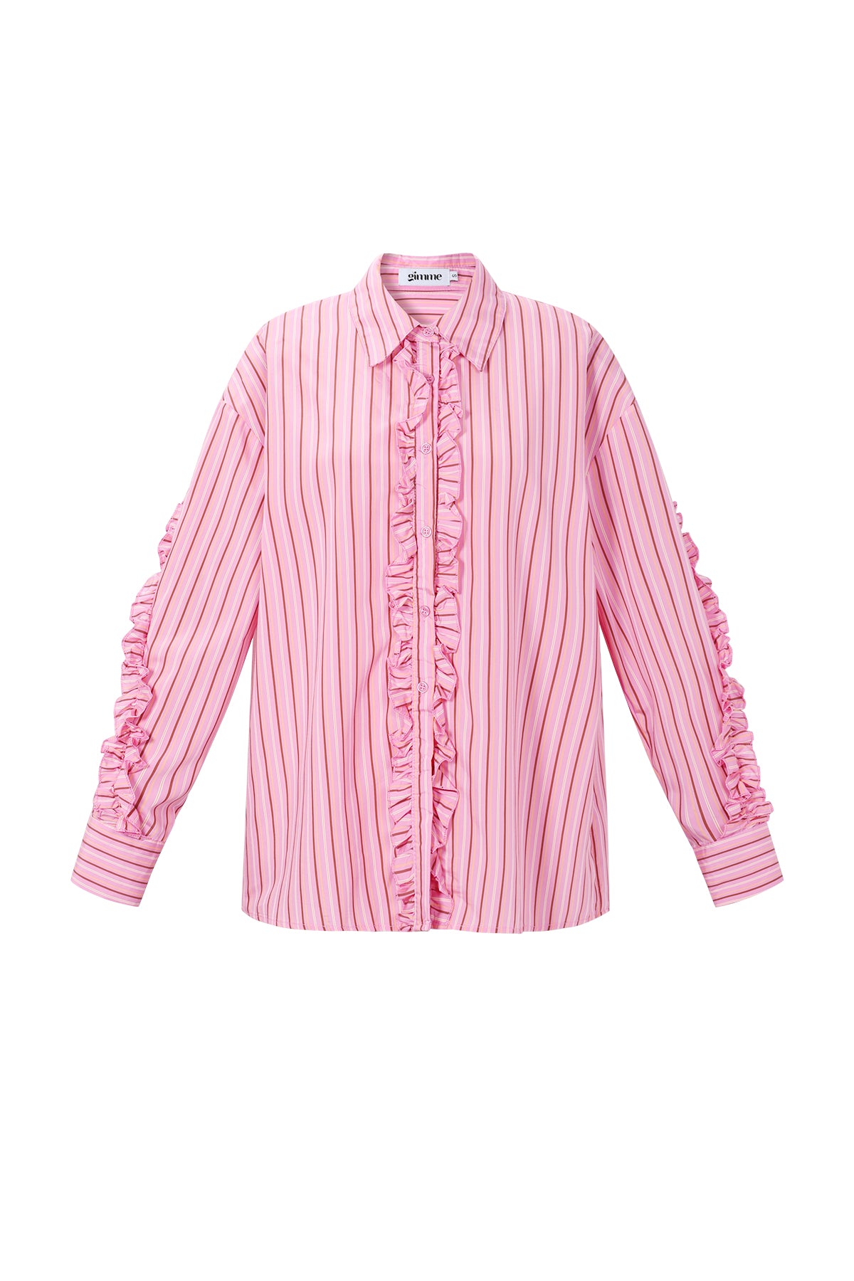 Ruffle Blouse Women – Cotton Striped Casual Eloise Closet