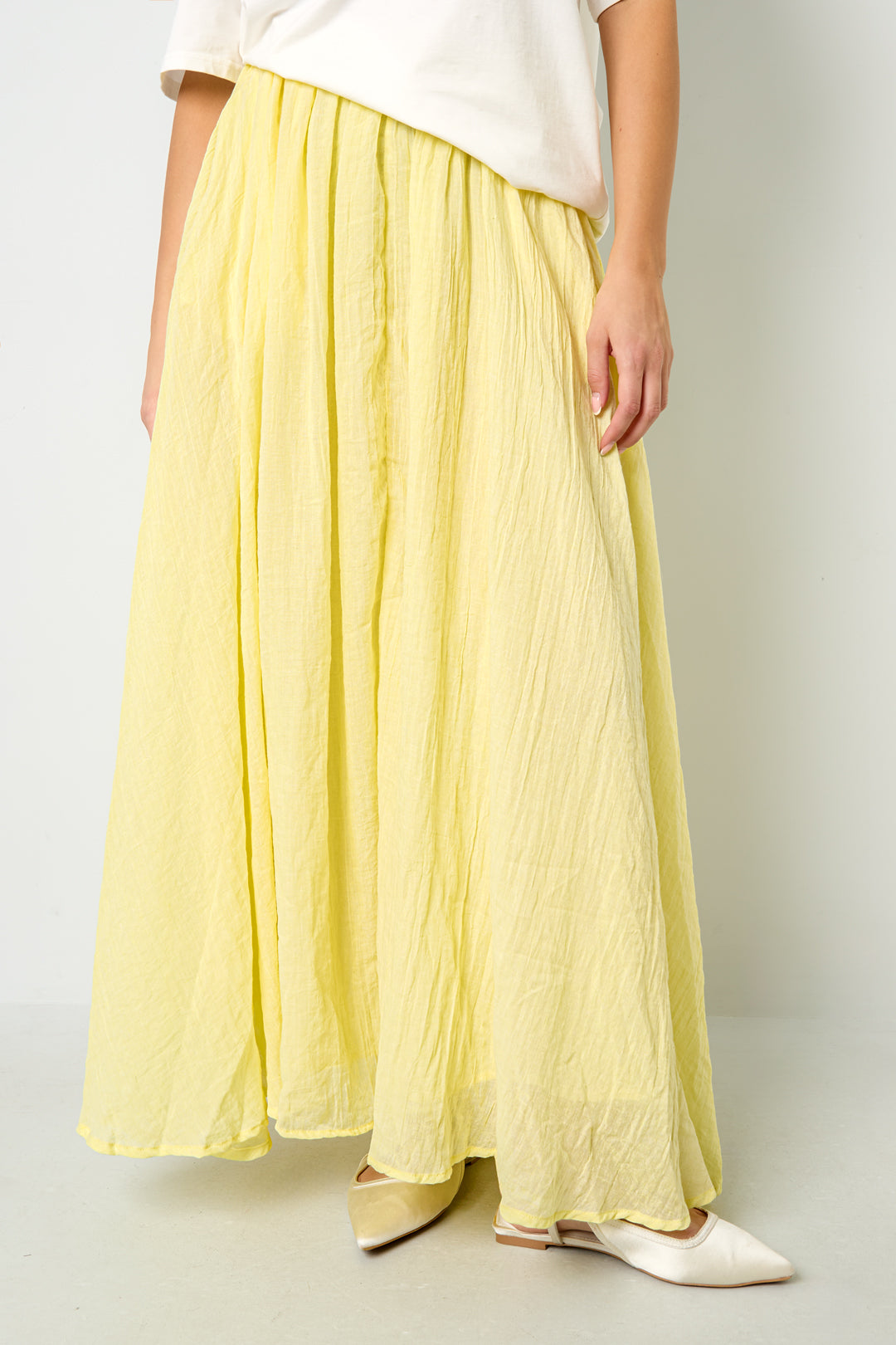 Woven Polyester Fiber Women's Maxi Skirt Casual Solid Color