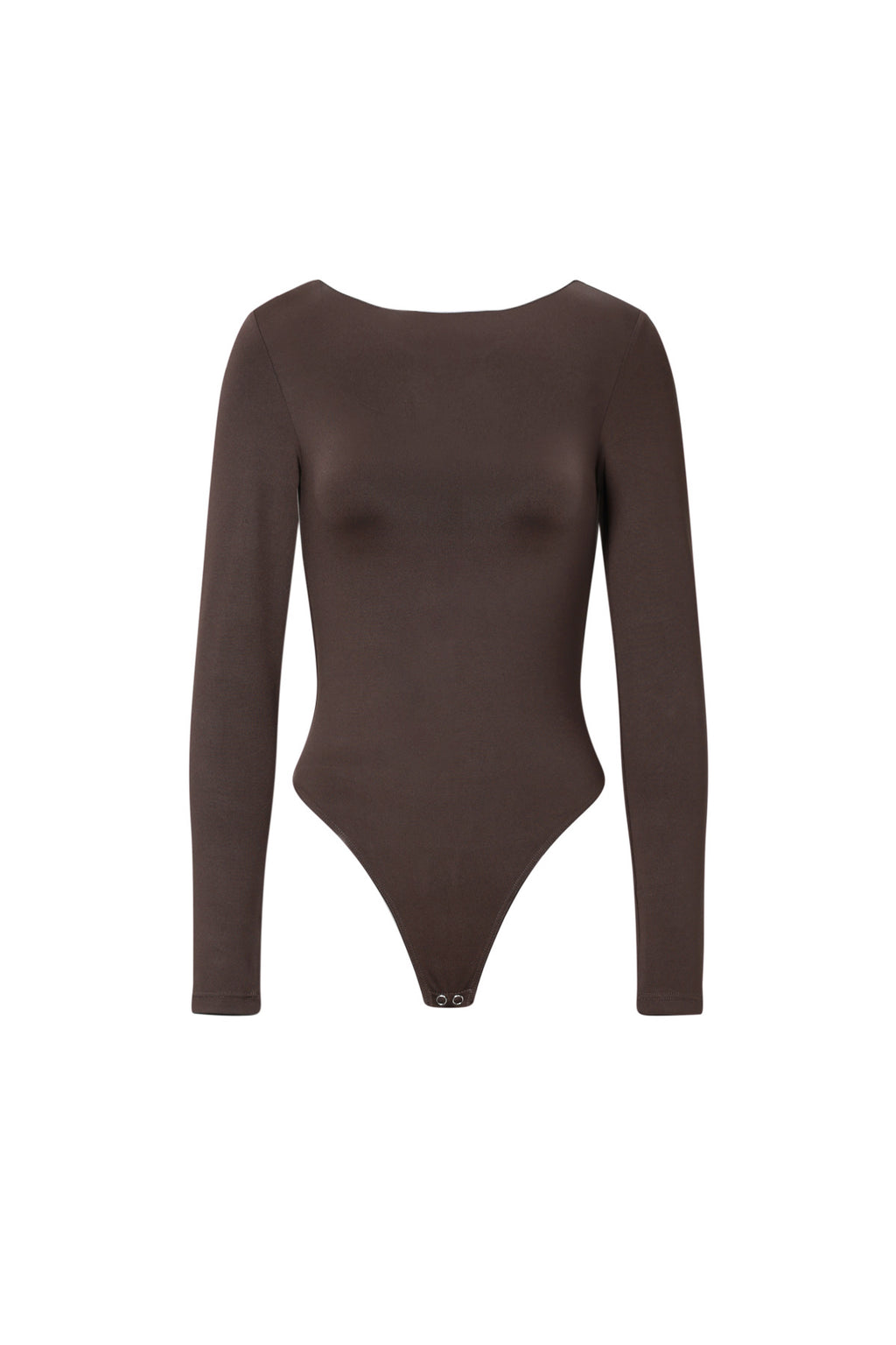 Long Sleeve Shapewear Bodysuit – Knitted Nylon – Slim Fit – Solid Color