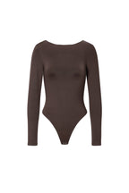 Long Sleeve Shapewear Bodysuit – Knitted Nylon – Slim Fit – Solid Color