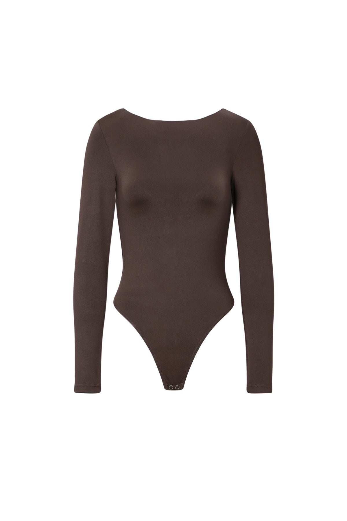 Long Sleeve Shapewear Bodysuit – Knitted Nylon – Slim Fit – Solid Color