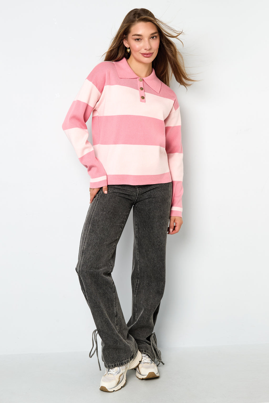 Striped Polo Knit Sweater Eloise Closet