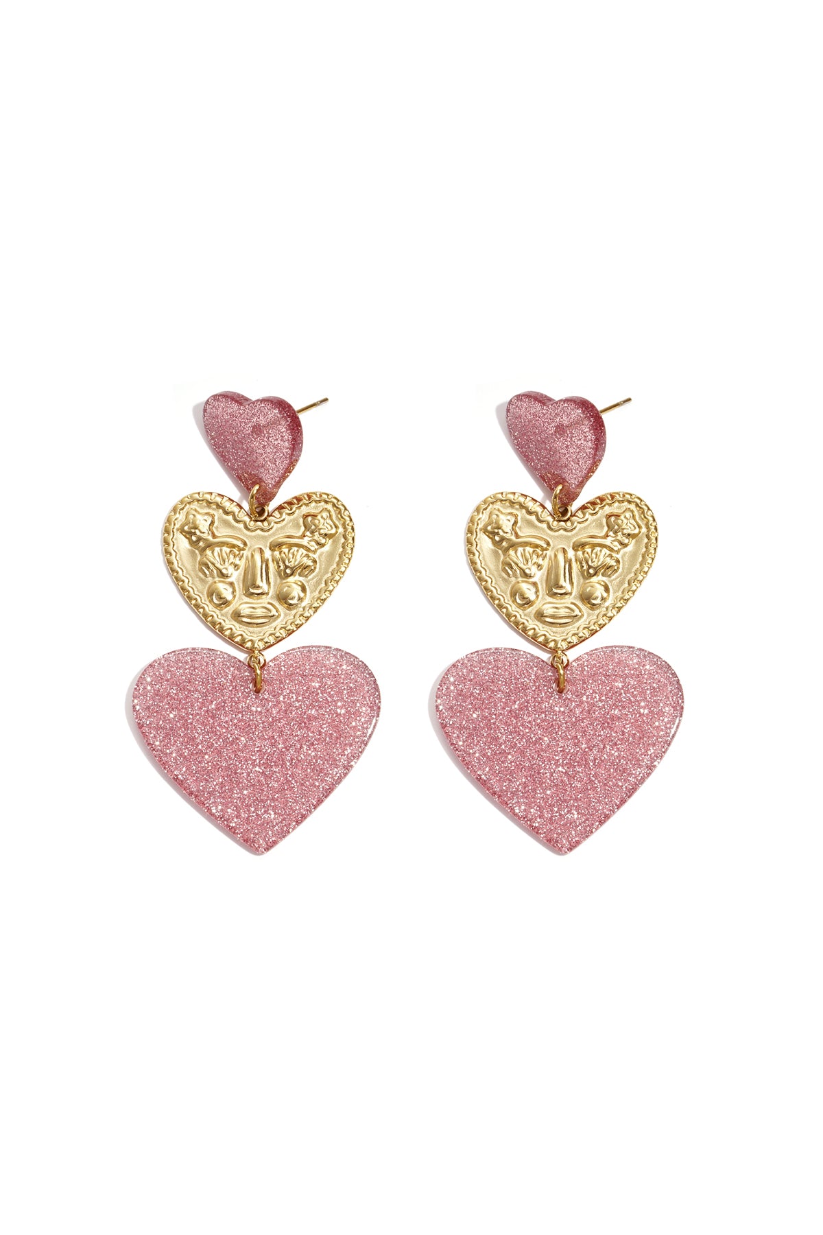 Glitter Heart Statement Earrings Eloise Closet Jewelry