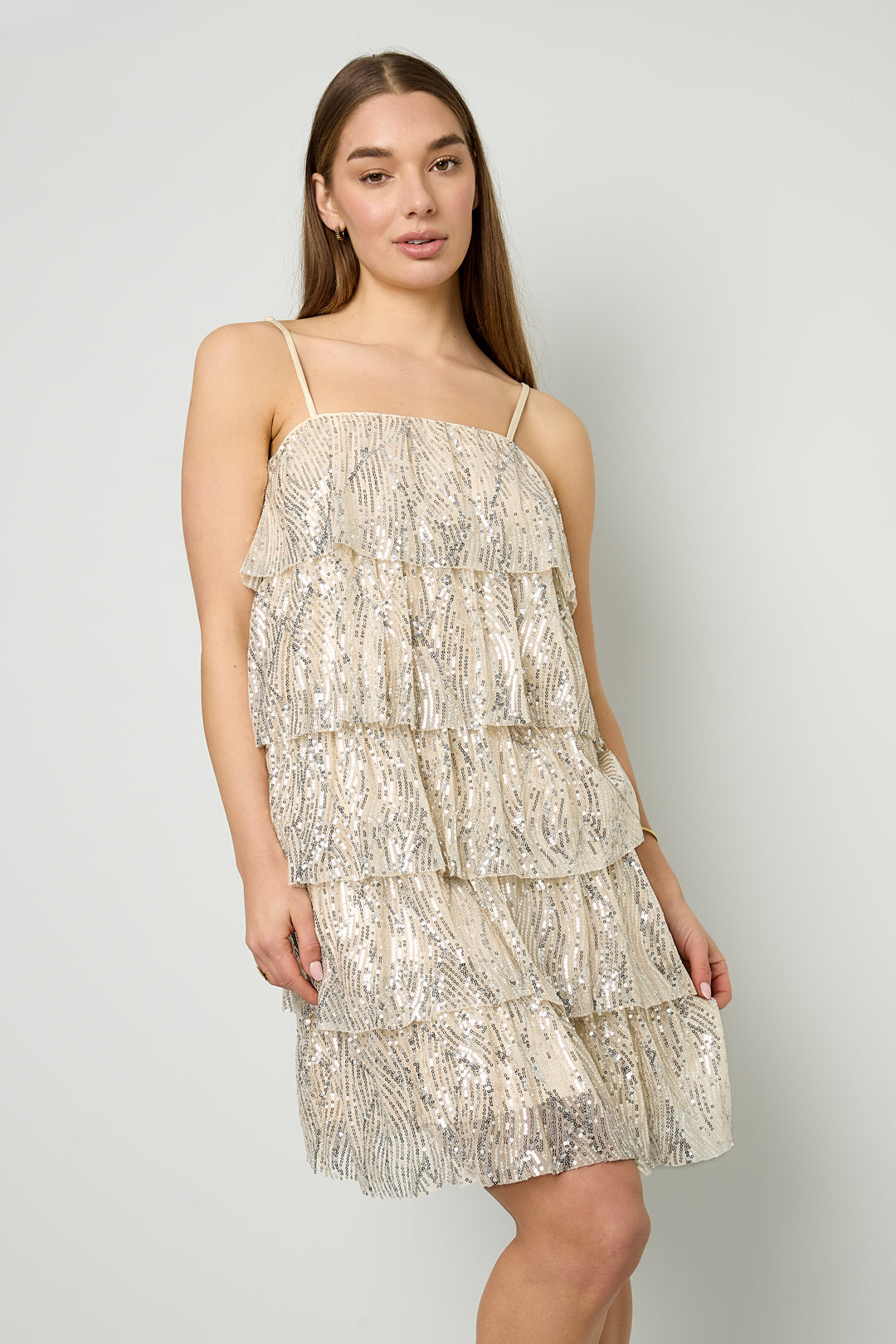 Eloise Closet Sequin Ruffle Mini Dress