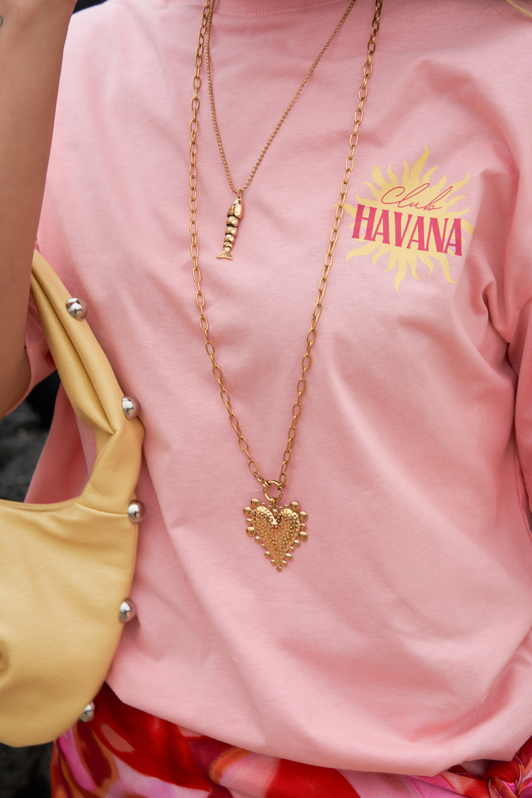 Chunky Heart Long Necklace Eloise Closet