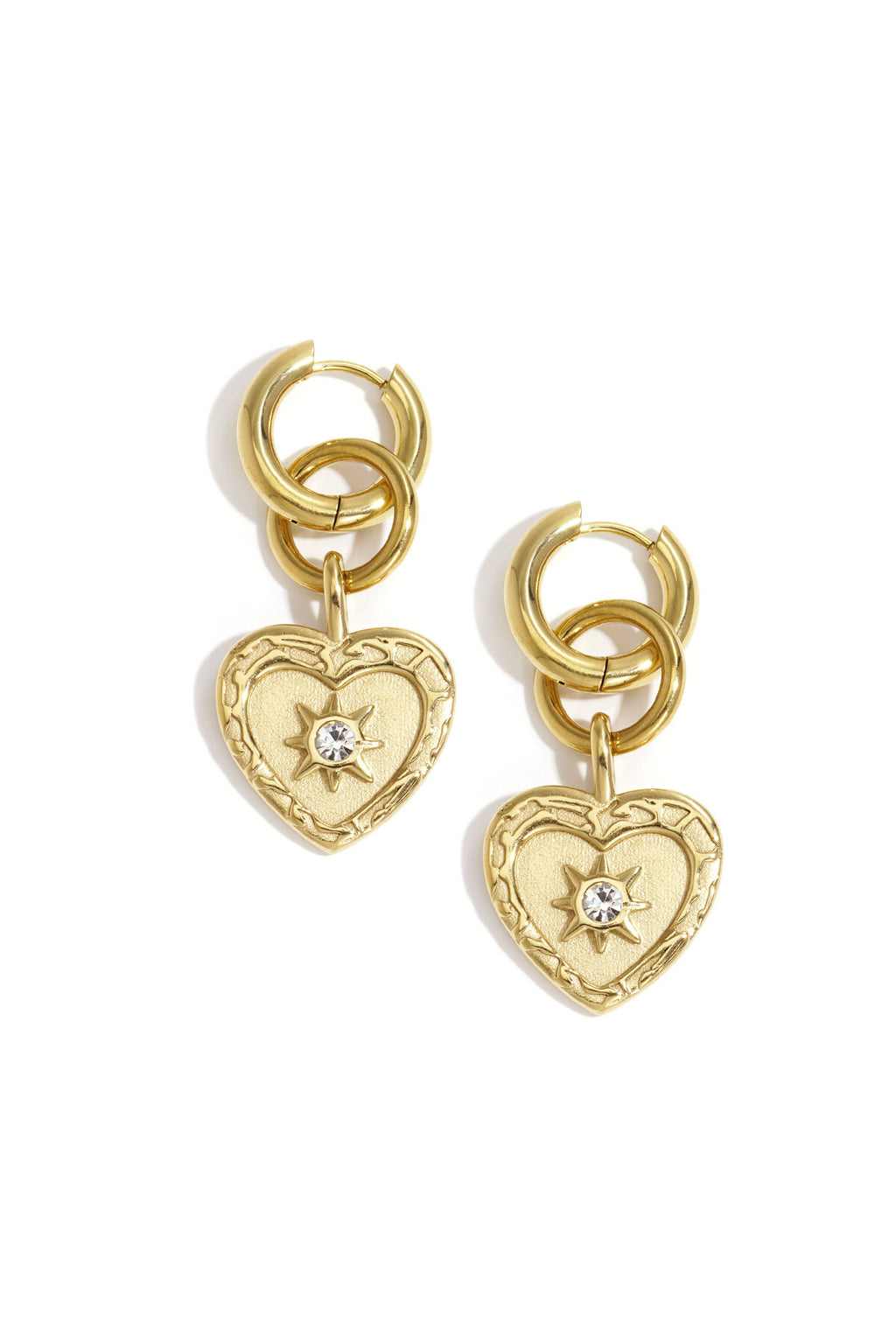 Heart Rhinestone Drop Earrings Eloise Closet Jewelry