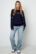 Color Clash Lace-Up Sweater Eloise Closet
