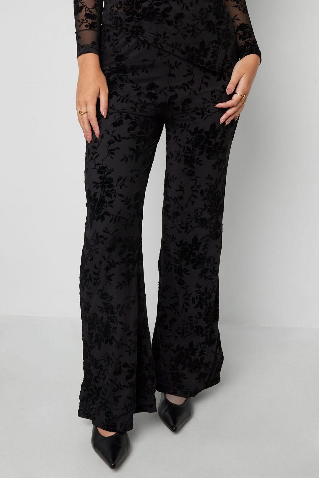 Suede Bloom Flare Pants Eloise Closet