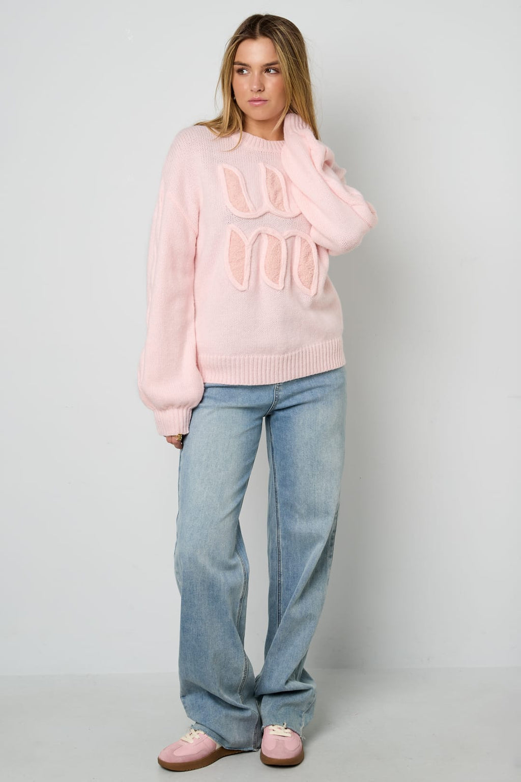 Letter Detail Knit Sweater Eloise Closet