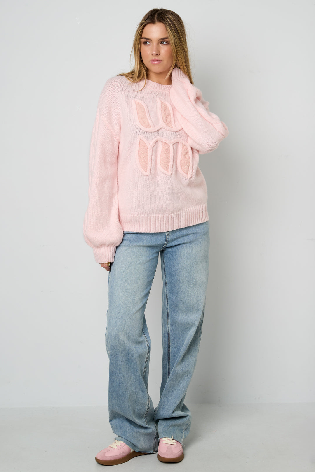 Letter Detail Knit Sweater Eloise Closet