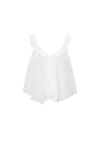 White Ruffle Sleeveless Top Eloise Closet