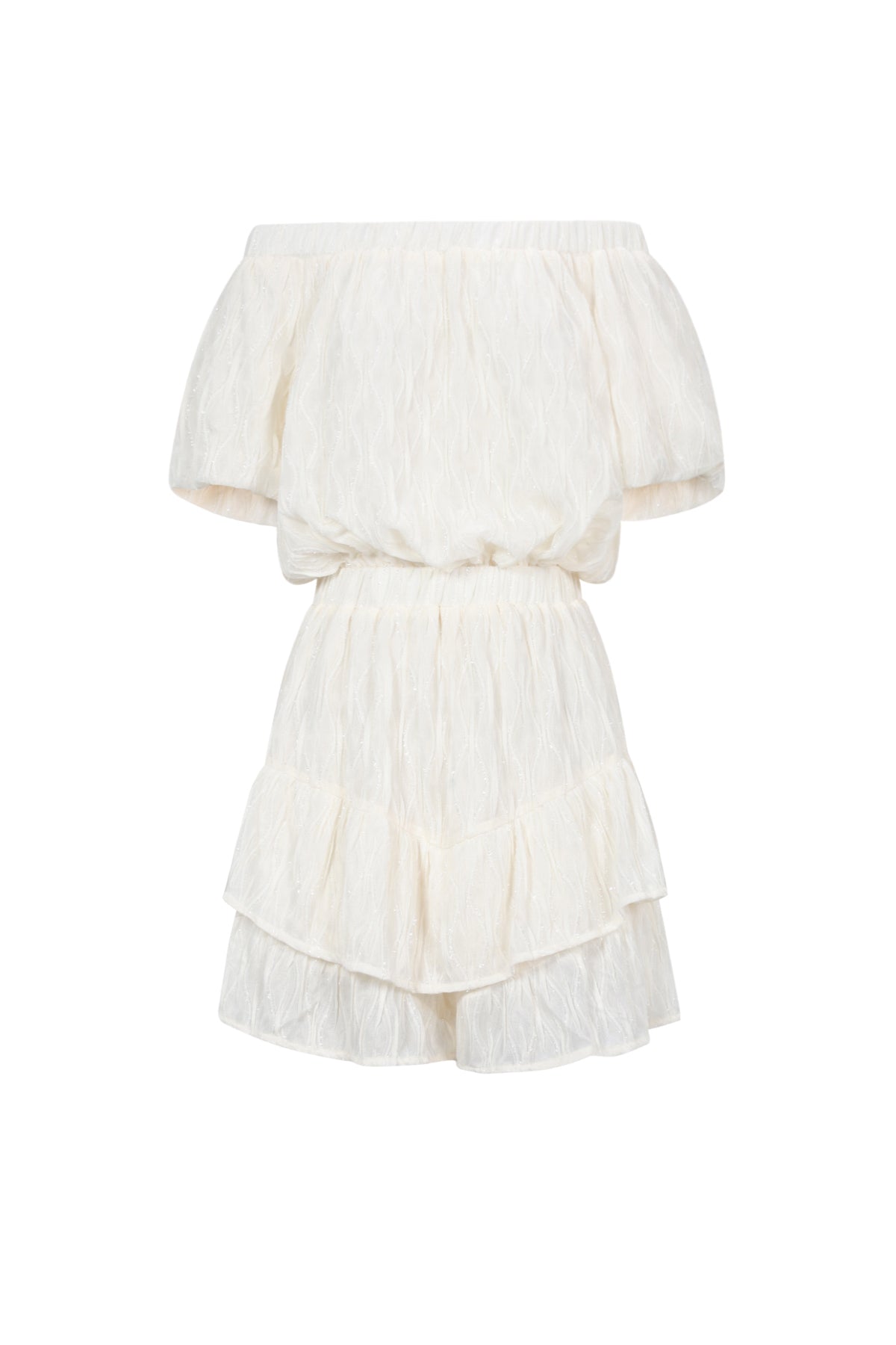 Eloise Closet Off-Shoulder Ruffle Bodysuit Woven Polyester