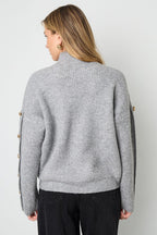 Gold Button Turtleneck Sweater Eloise Closet