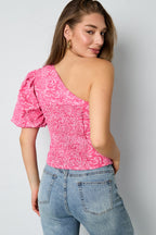 Floral Summer One-Shoulder Top Eloise Closet