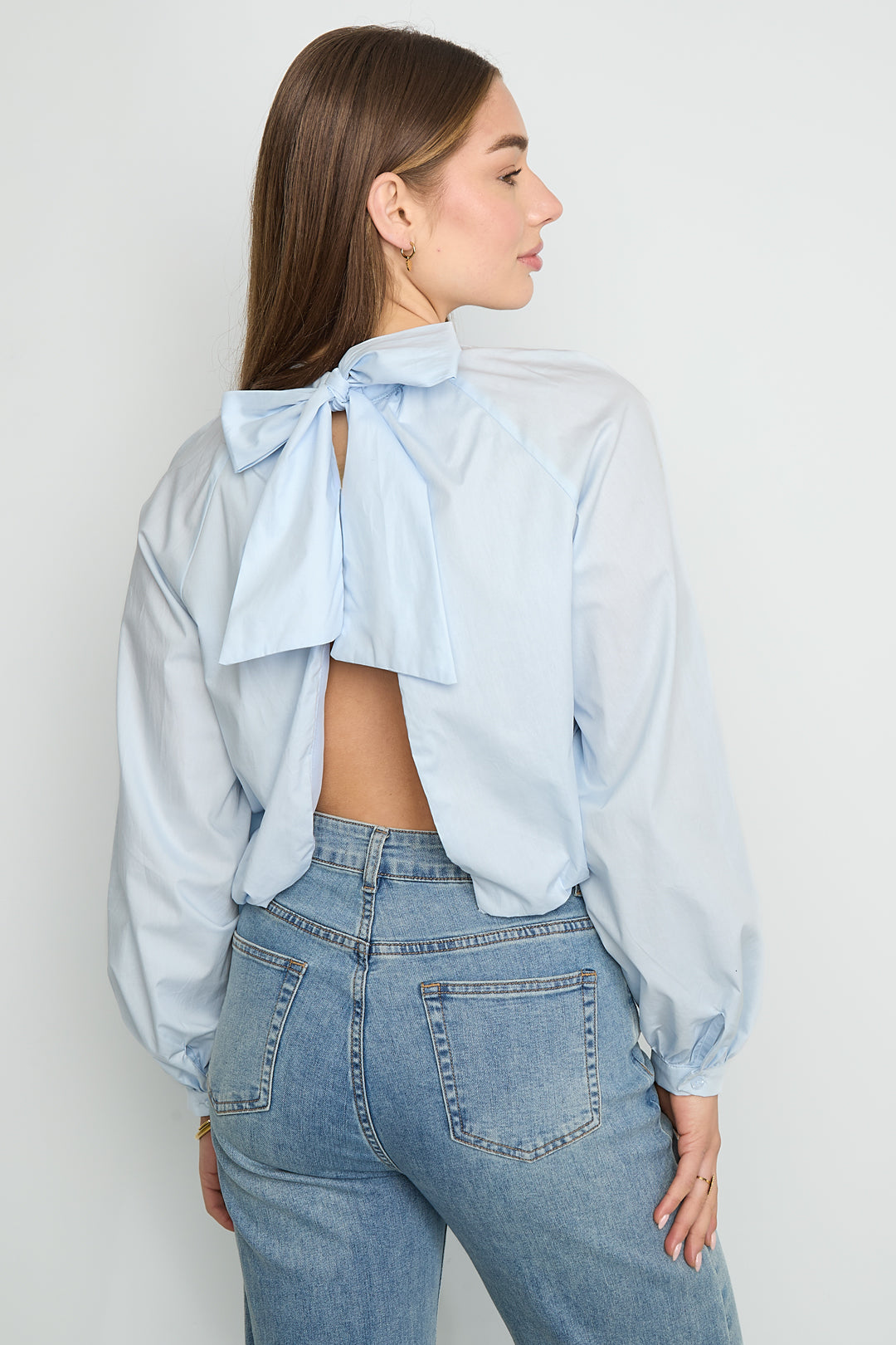 Bow Open Back Top Women – Cotton Casual Eloise Closet