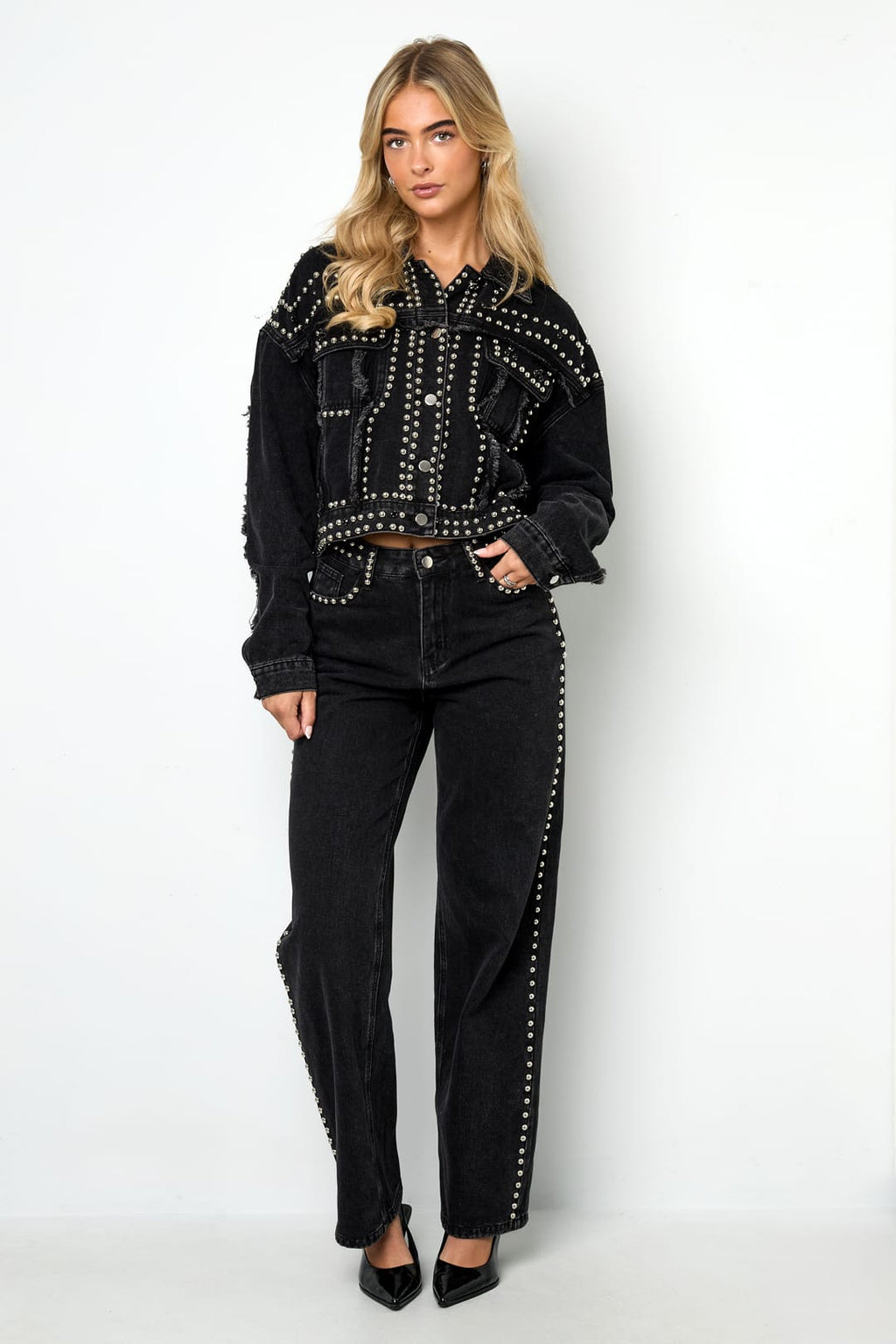 Eloise Closet Straight Leg Pants Street Solid Color Woven Cotton