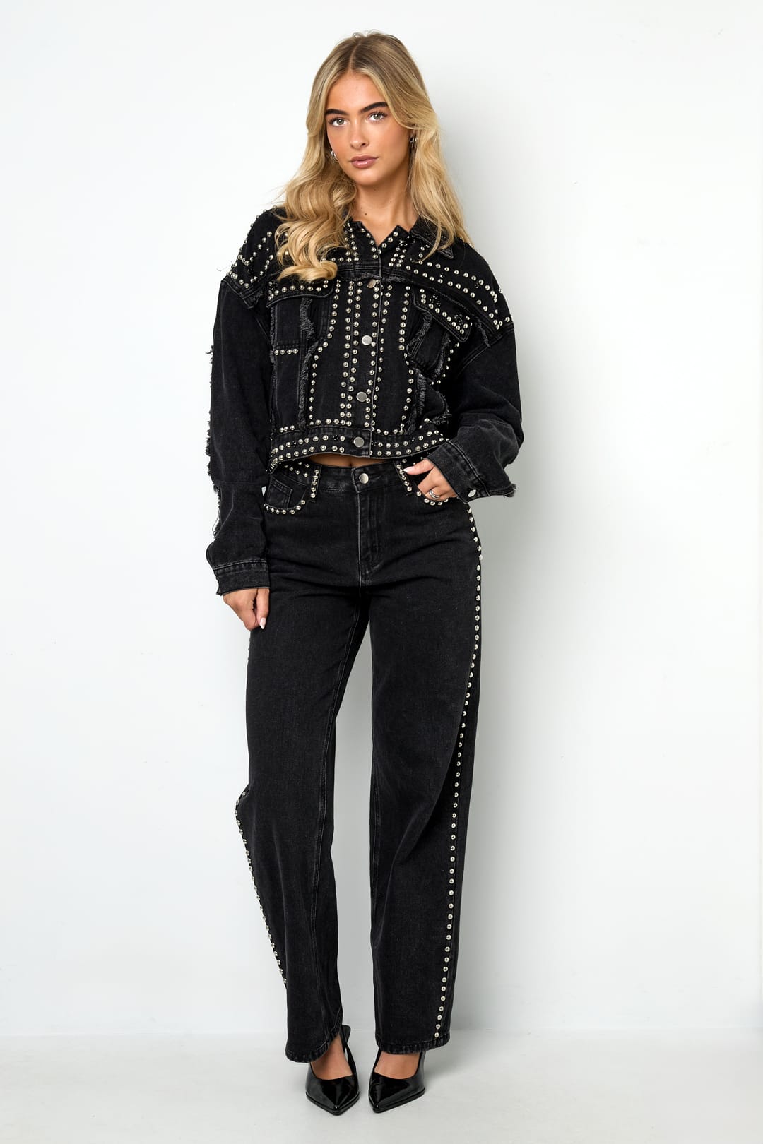 Eloise Closet Straight Leg Pants Street Solid Color Woven Cotton