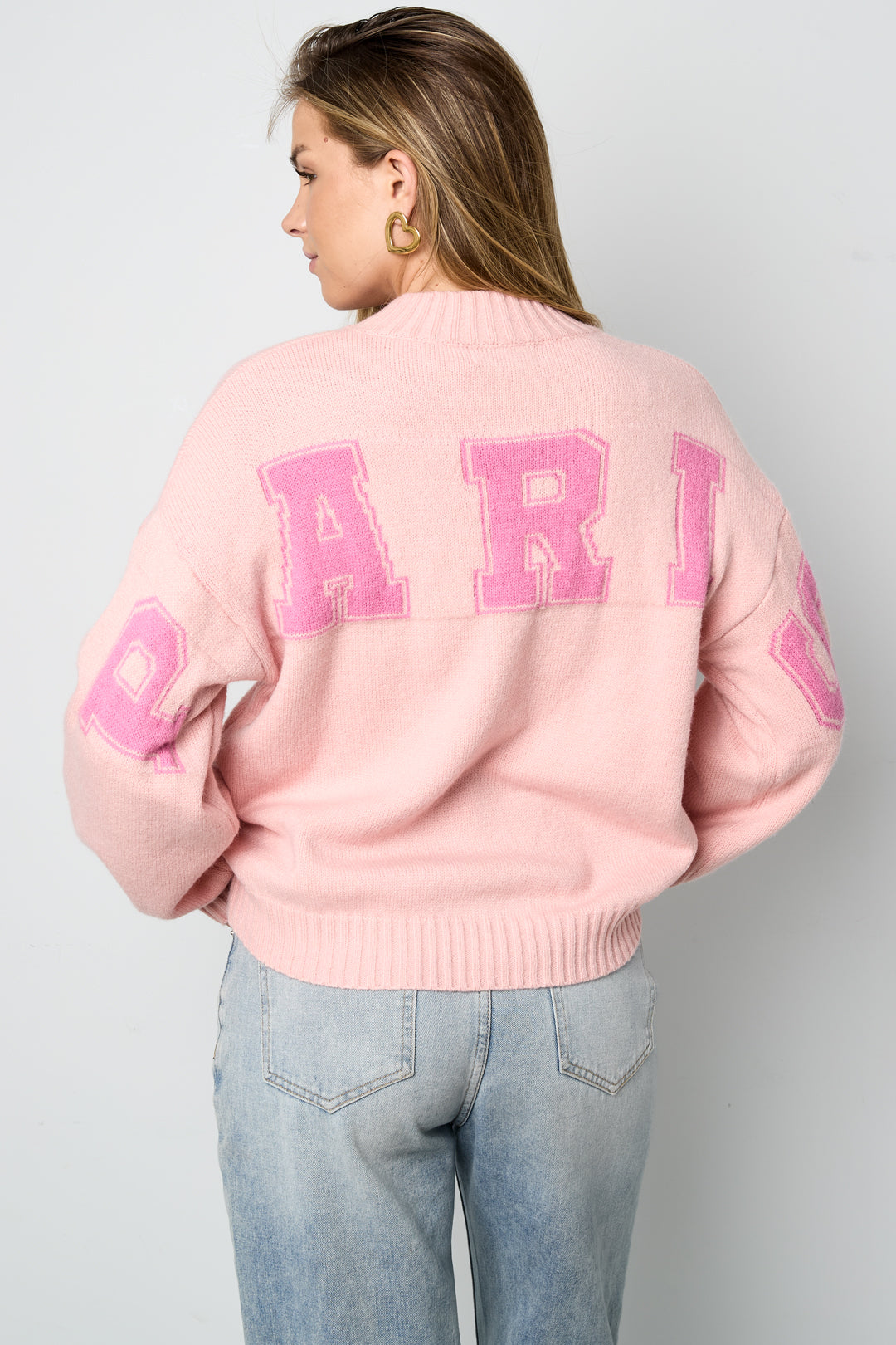 Letter Back Knit Sweater Eloise Closet