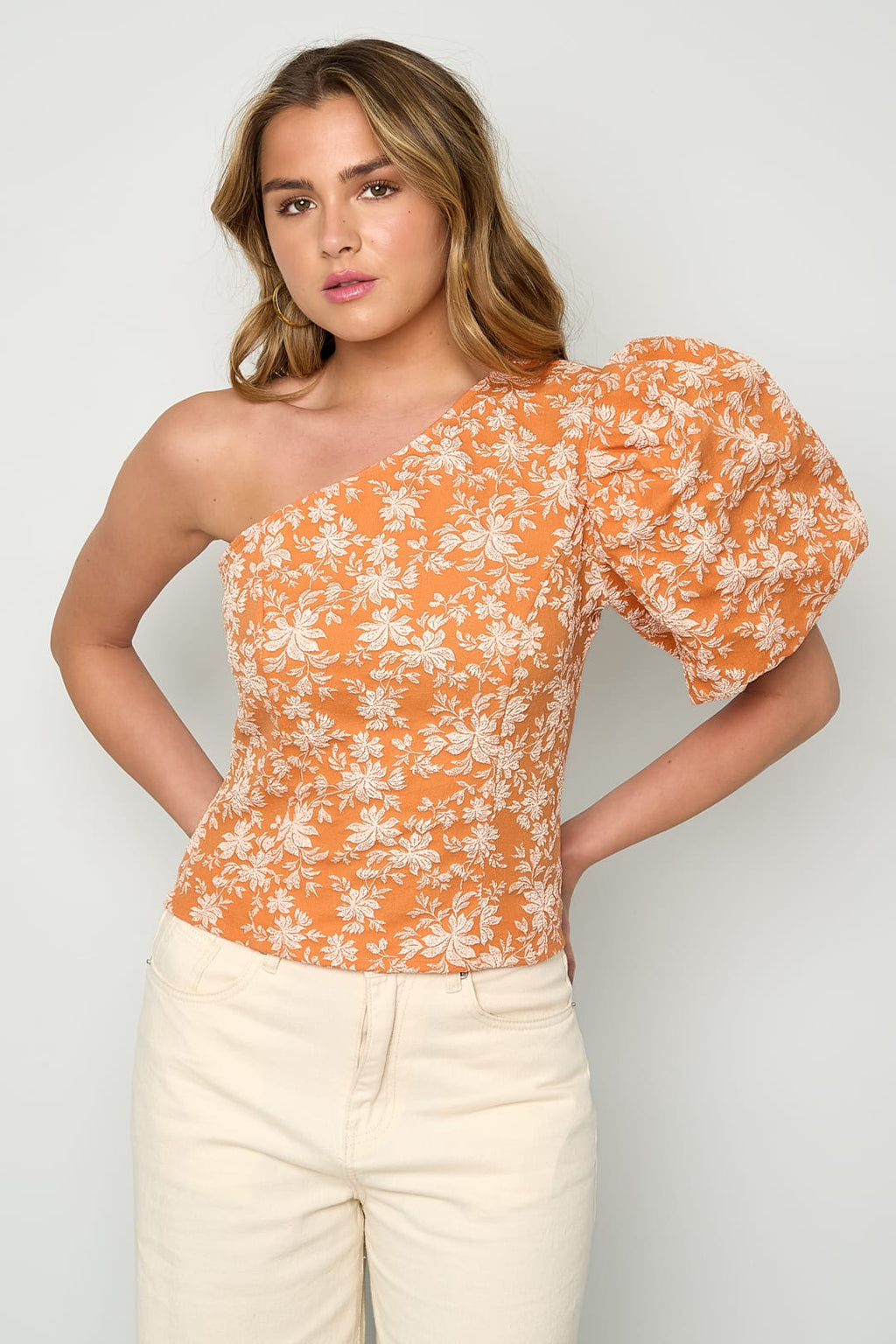 Flower One-Shoulder Top – Sculptural Elegance