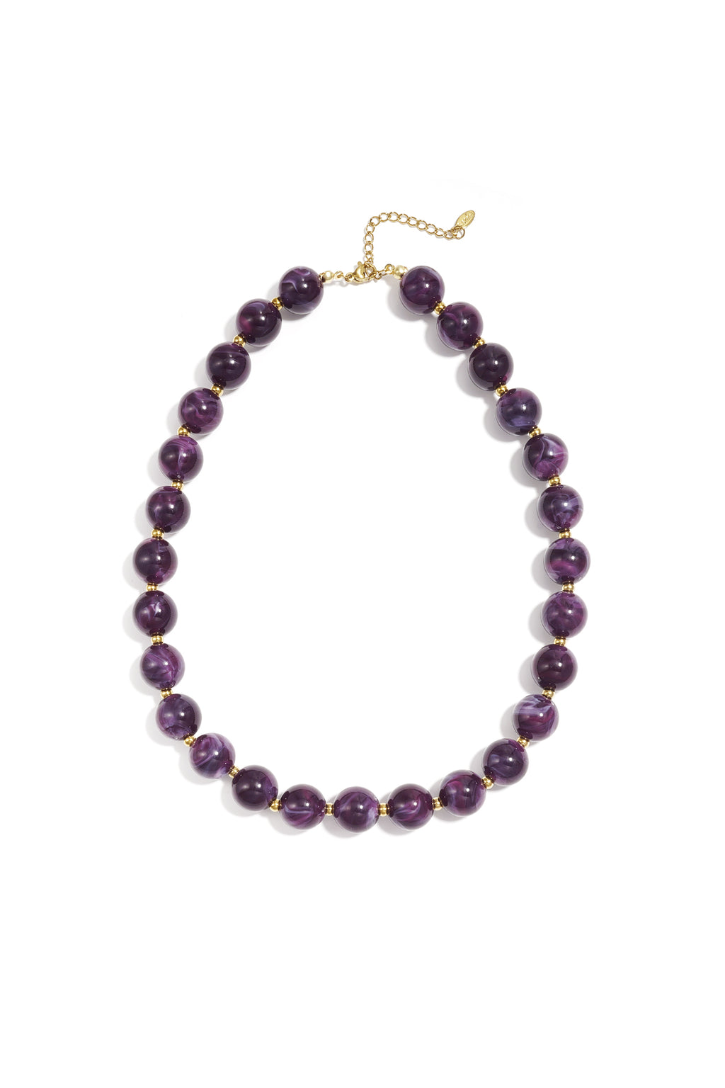 Bead necklace with gold beads in between 13.5mm