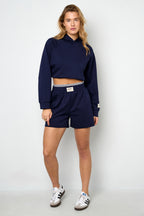 Eloise Closet Sporty Color Knit Casual Shorts Polyester Fiber